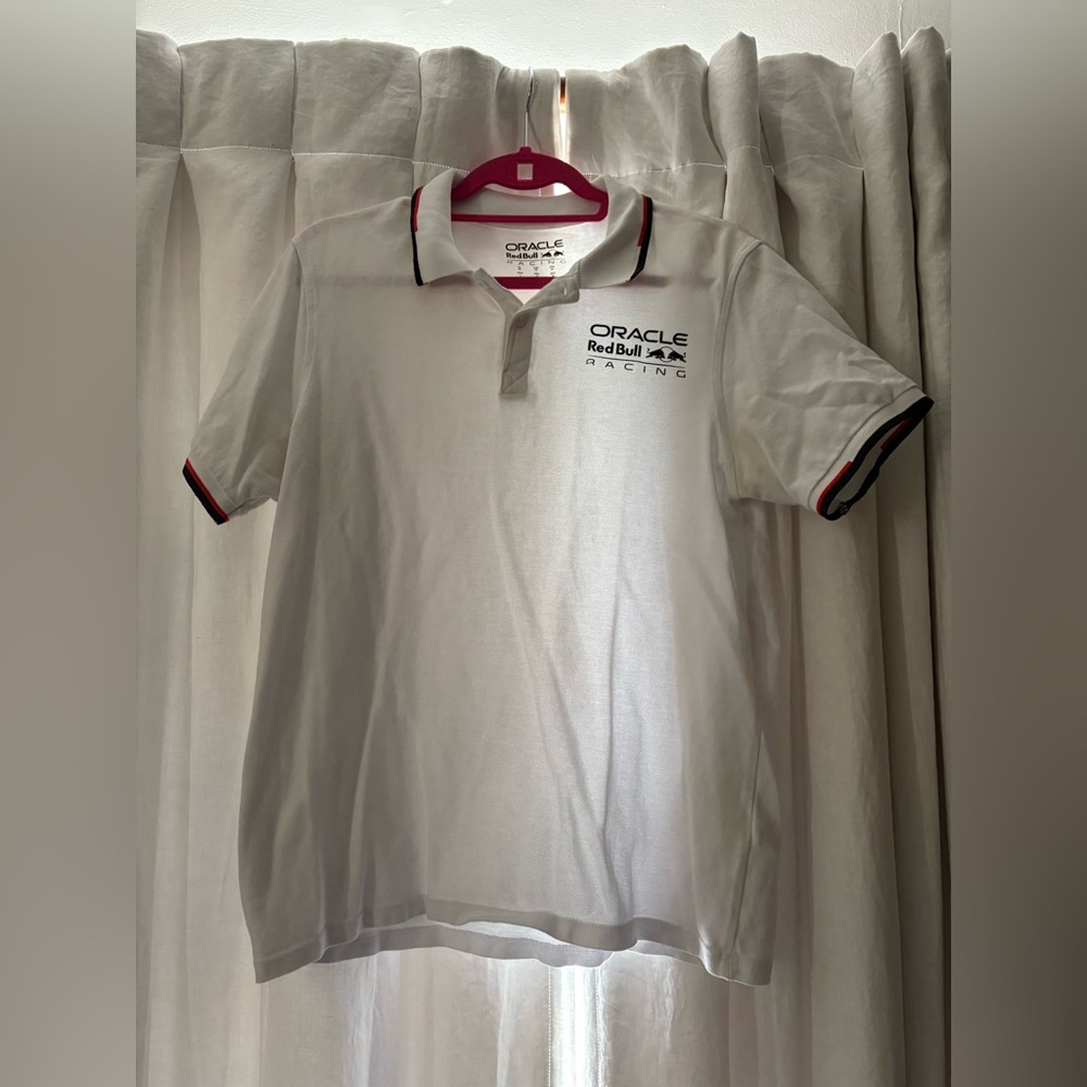 Red Bull Racing F1 Core Logo Polo - Flame Scarlet/Grey/Night Sky/White